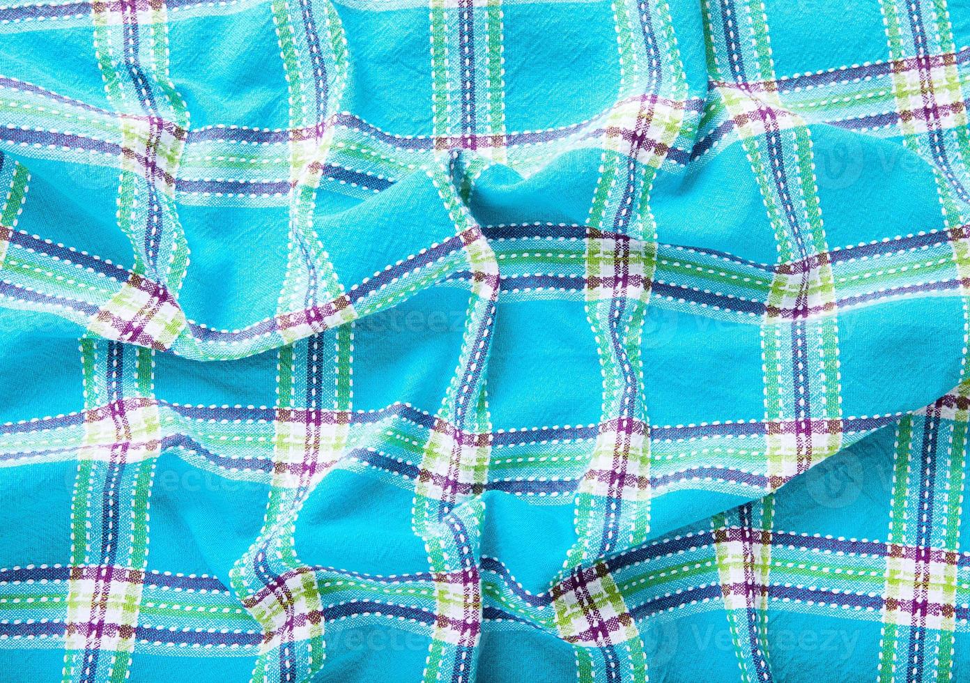 Plaid cloth background with copy space. Top view and place for text photo