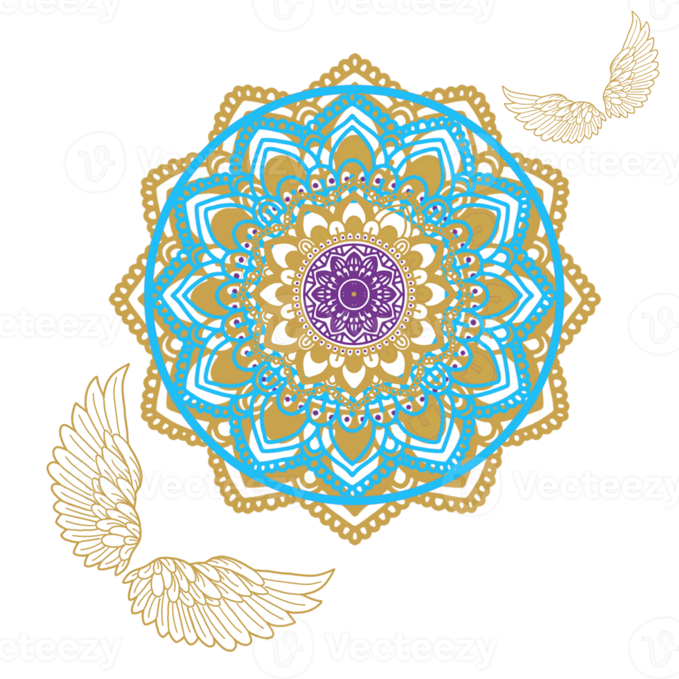 mandala, Ramadan, yoga, astrologie, tarot, tatoeëren sjabloon. goud textuur, ornamenten. png