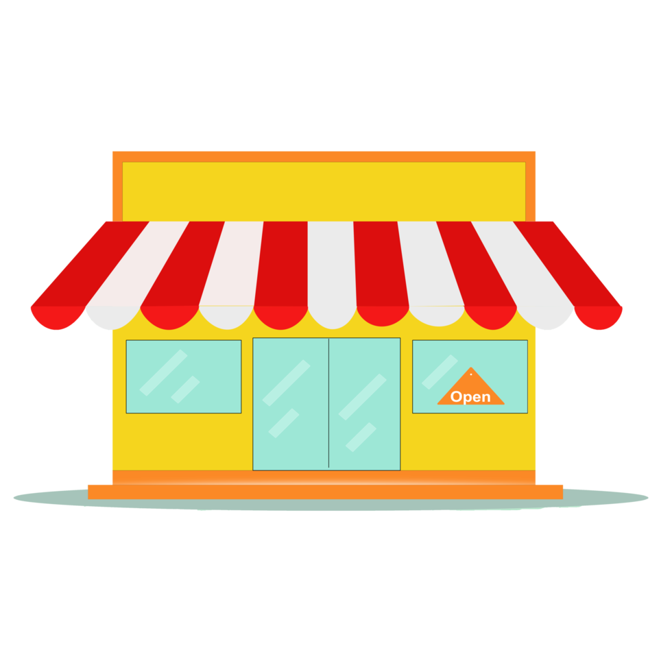 Flat shop illustration design  on transparent background. png