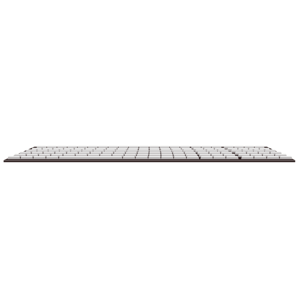 Front side black keyboard illustration on transparent backgroud png