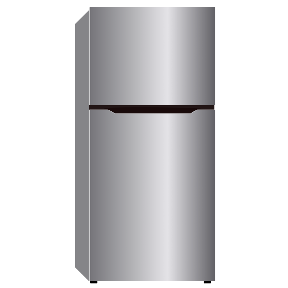 Modern gray refrigerator illustration vector design on transparent background. png