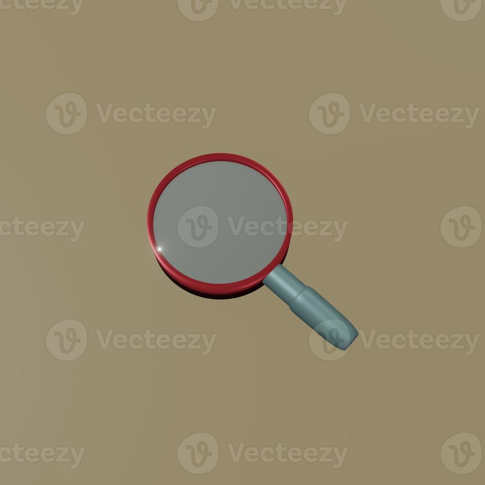 3d rendered magnifying glass perfecf for design project photo