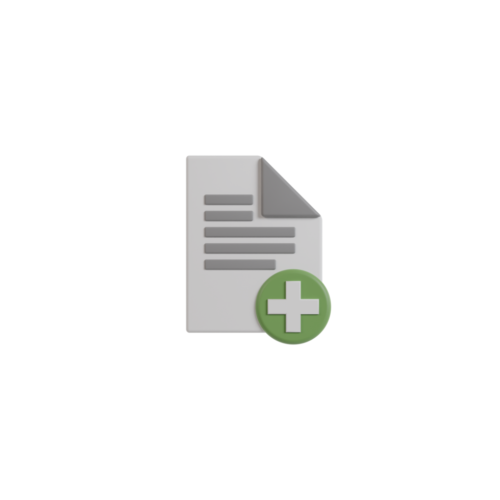 3D Isolated Document Format Icon png