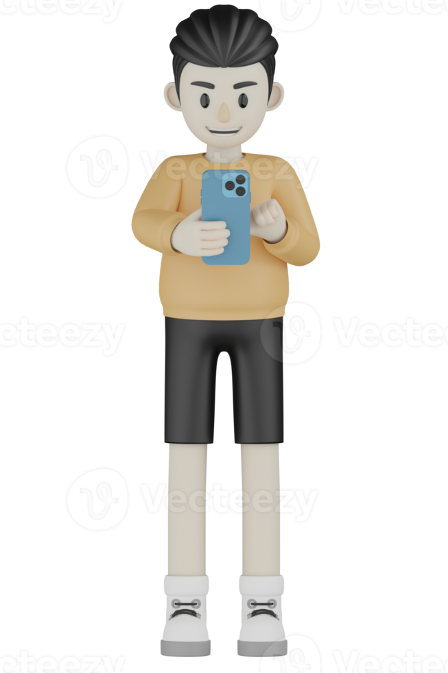 3D Isolated Man With Long Sleeve Shirt Doing Activity png