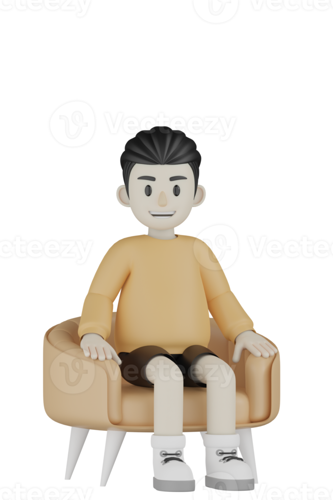 3D Isolated Man With Long Sleeve Shirt Doing Activity png