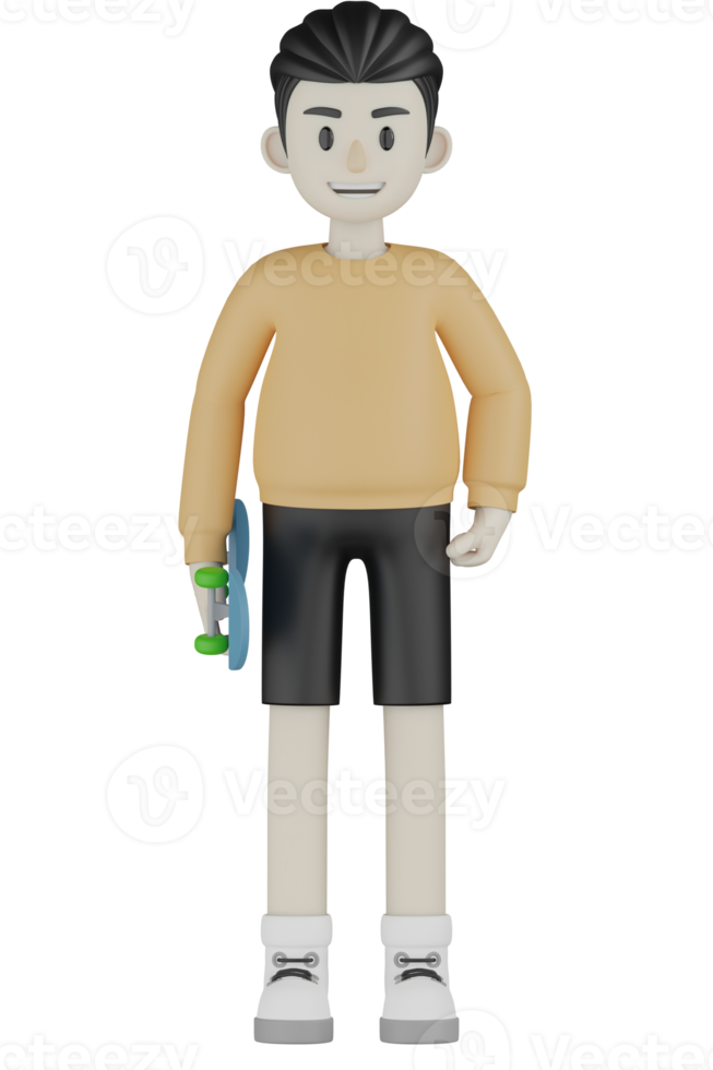 3D Isolated Man With Long Sleeve Shirt Doing Activity png