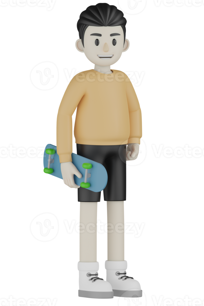 3D Isolated Man With Long Sleeve Shirt Doing Activity png