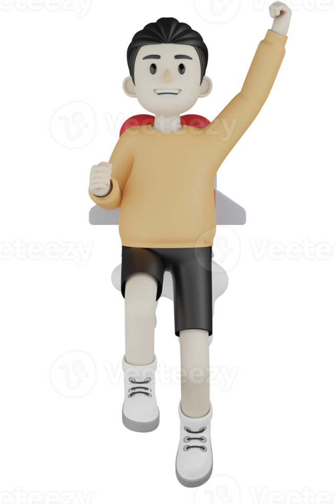 3D Isolated Man With Long Sleeve Shirt Doing Activity png