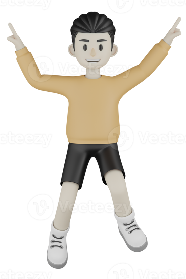 3D Isolated Man With Long Sleeve Shirt Doing Activity png