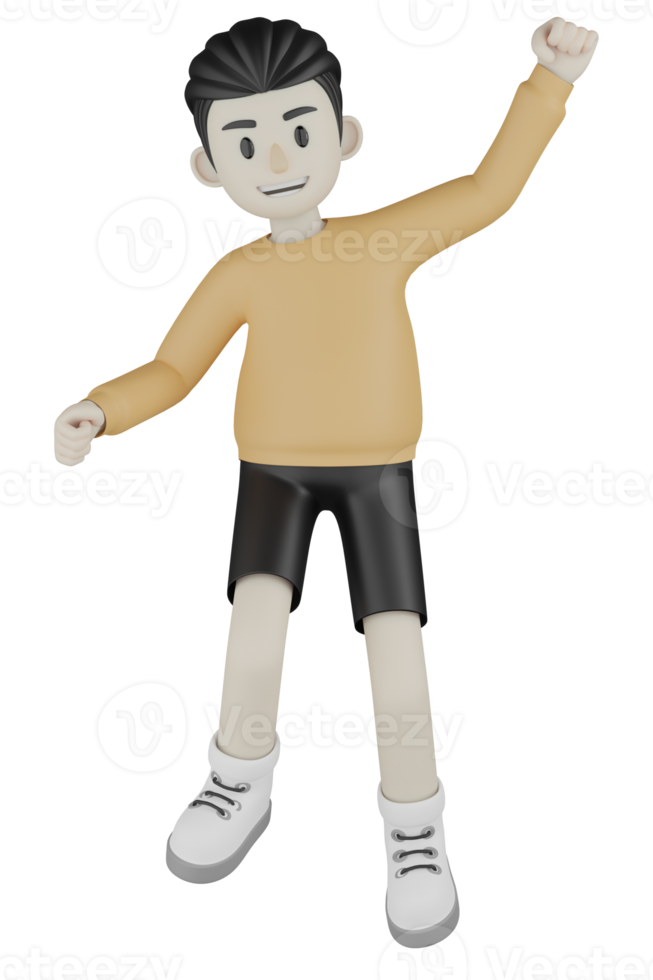 3D Isolated Man With Long Sleeve Shirt Doing Activity png