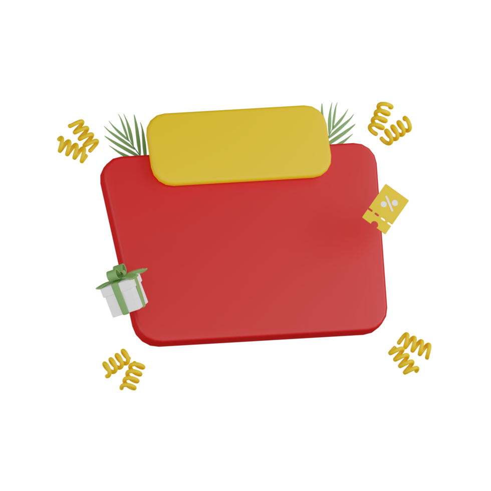 Boîte de vente vierge isolée 3d png