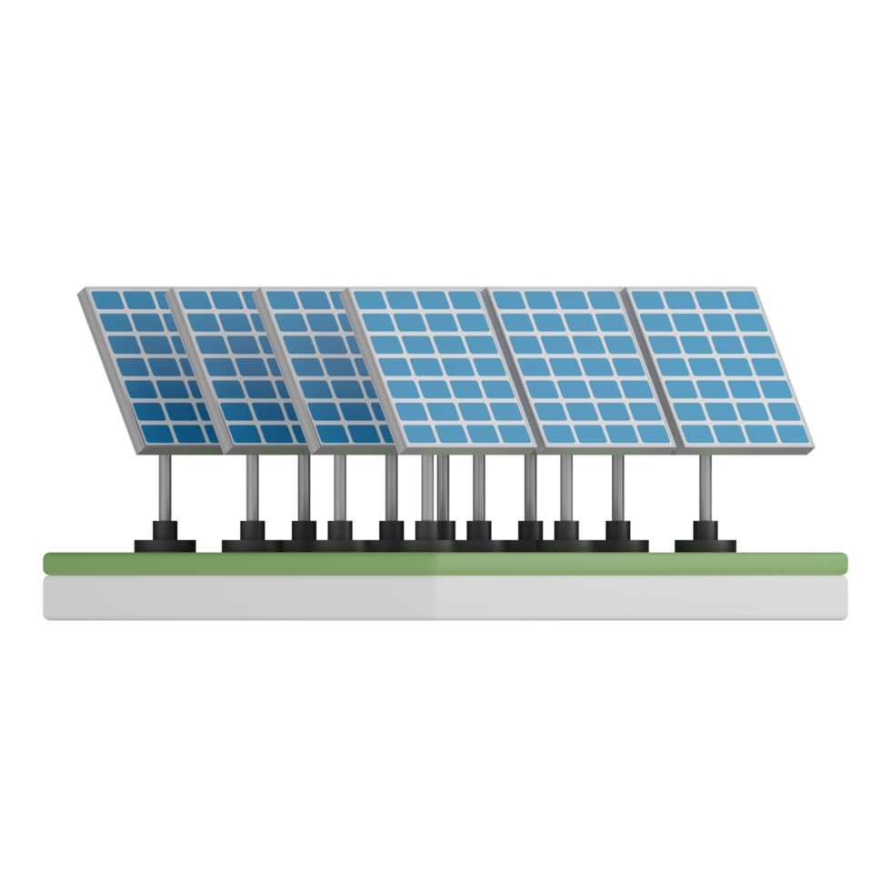 producción de paneles solares aislados 3d png