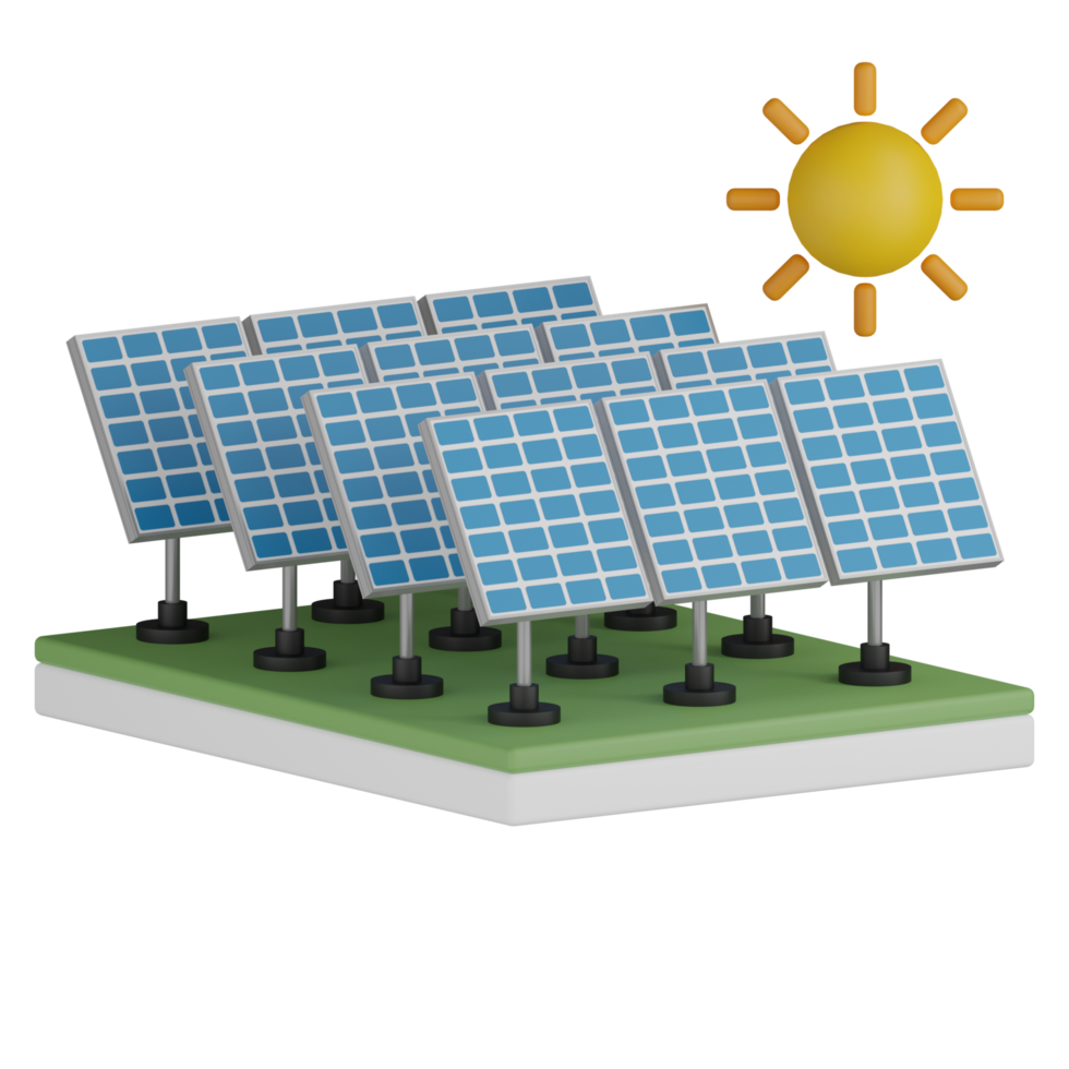 3D Isolated Solar Panel Production png