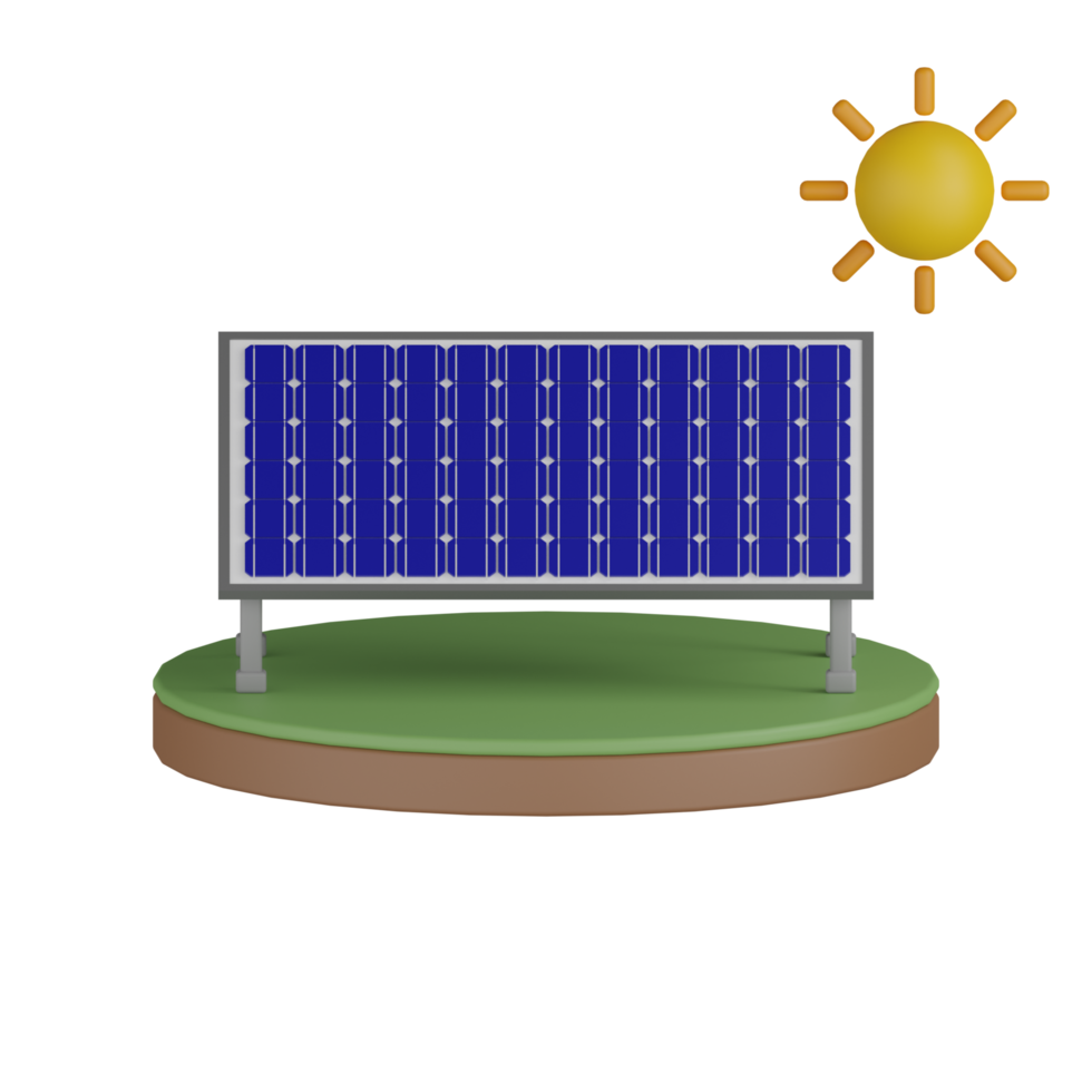 production de panneaux solaires isolés 3d png