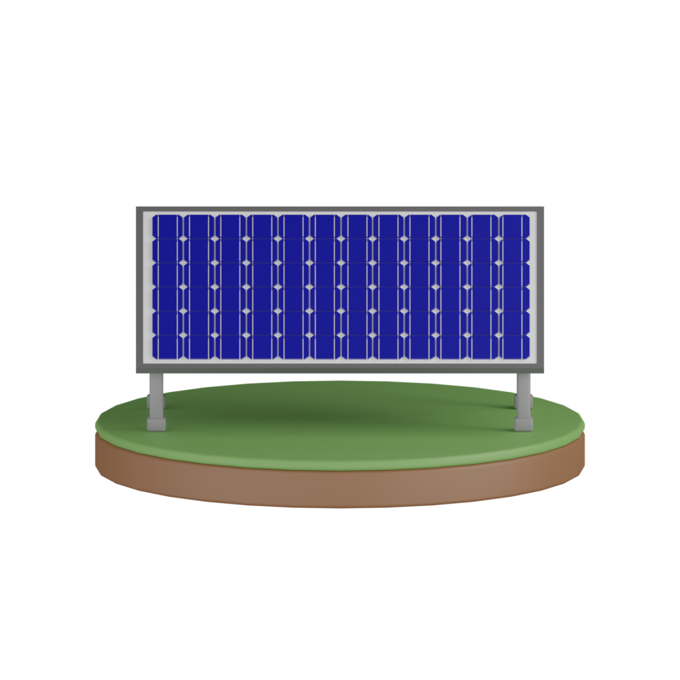 production de panneaux solaires isolés 3d png