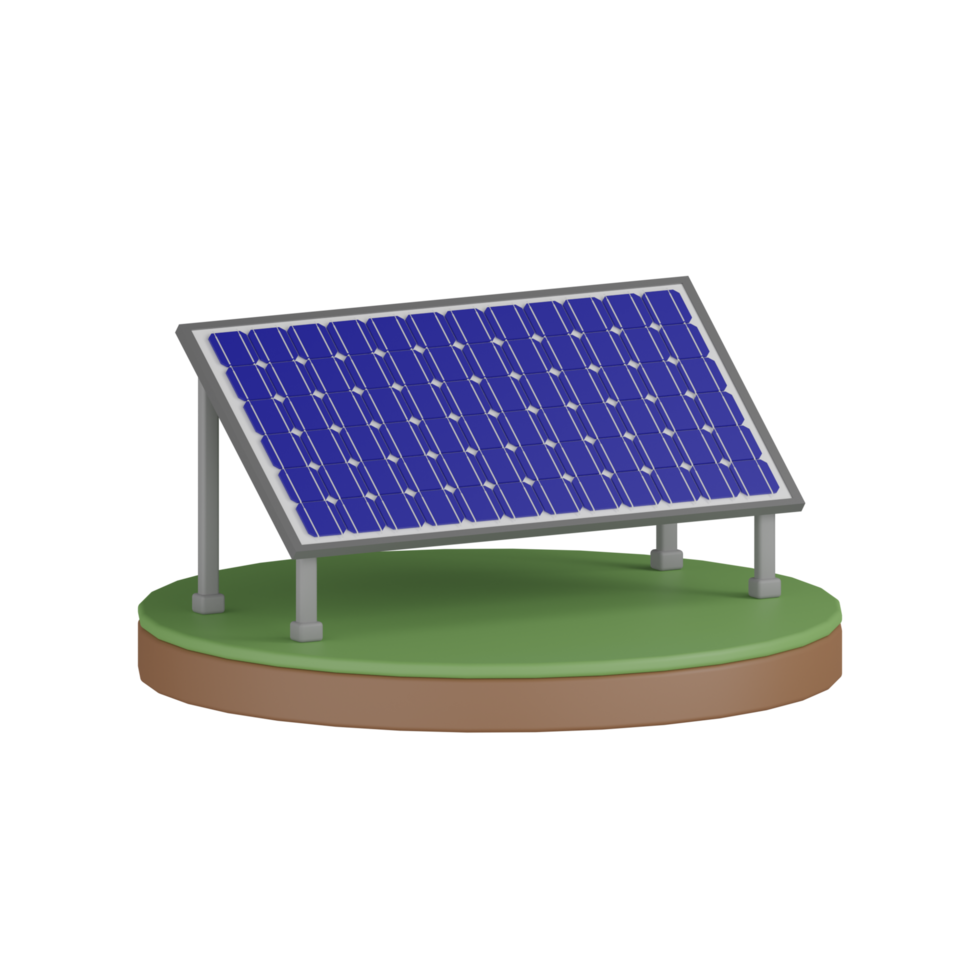 production de panneaux solaires isolés 3d png