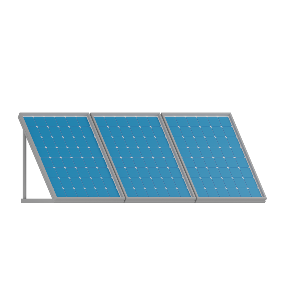 producción de paneles solares aislados 3d png