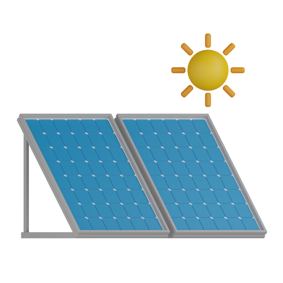 3d isolerat sol- panel produktion png