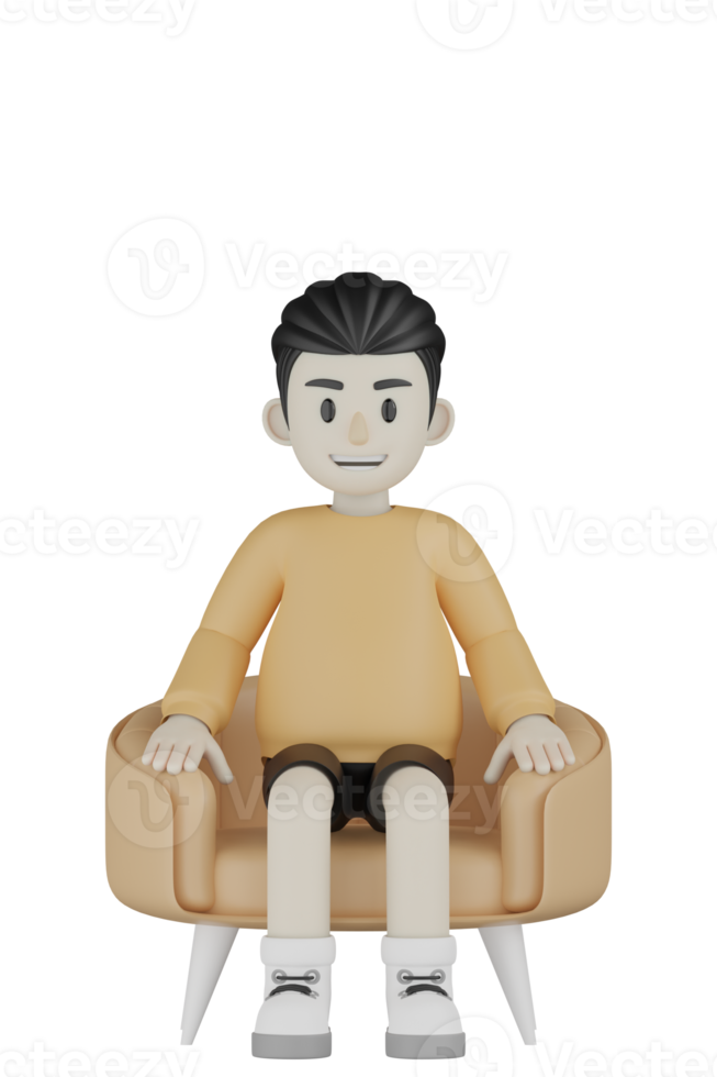 3D Isolated Man With Long Sleeve Shirt Doing Activity png