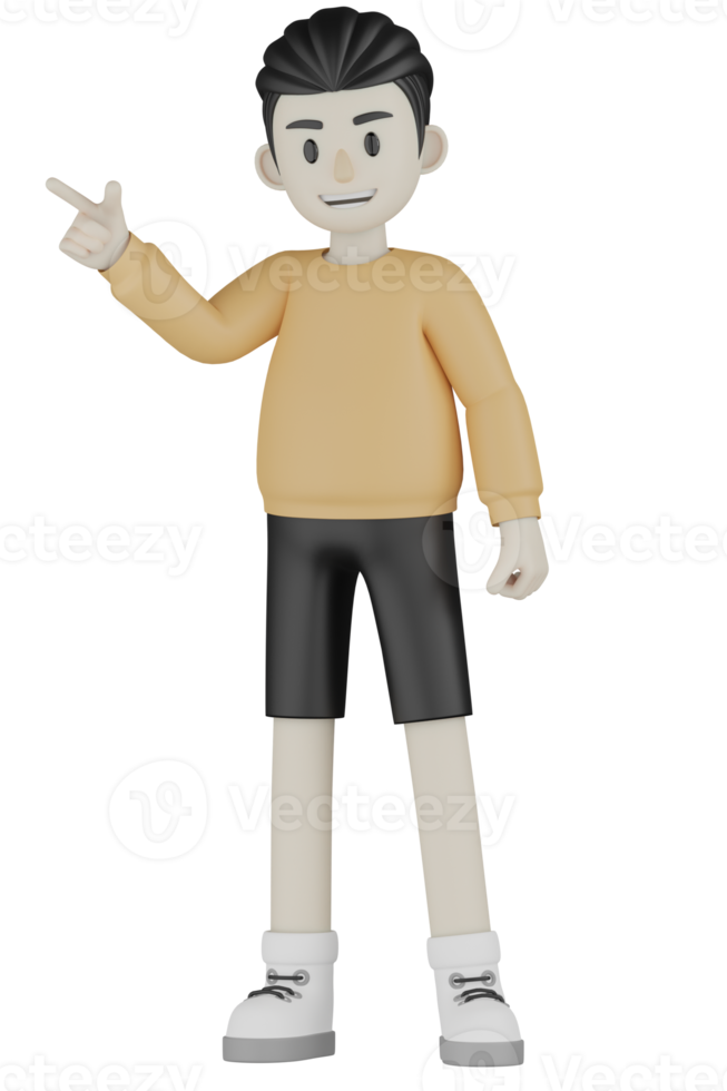 3D Isolated Man With Long Sleeve Shirt Doing Activity png