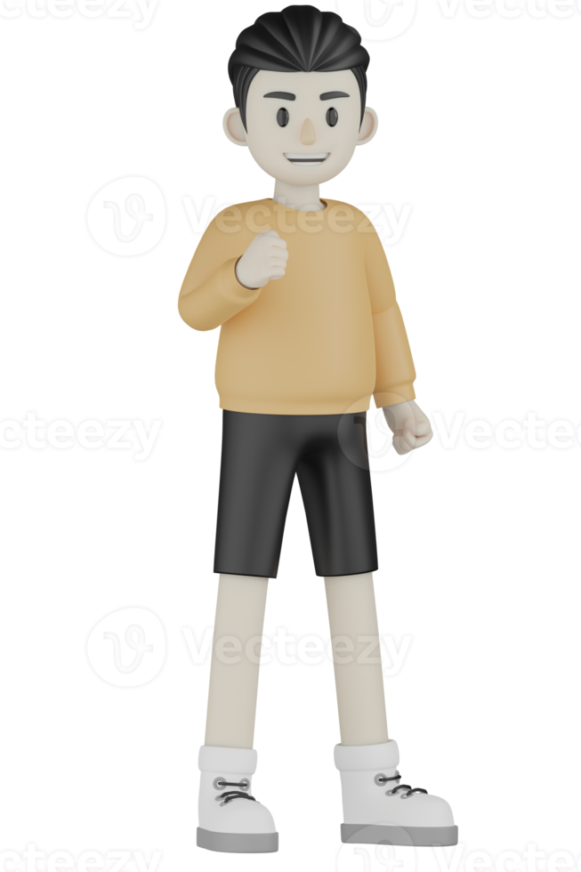 3D Isolated Man With Long Sleeve Shirt Doing Activity png