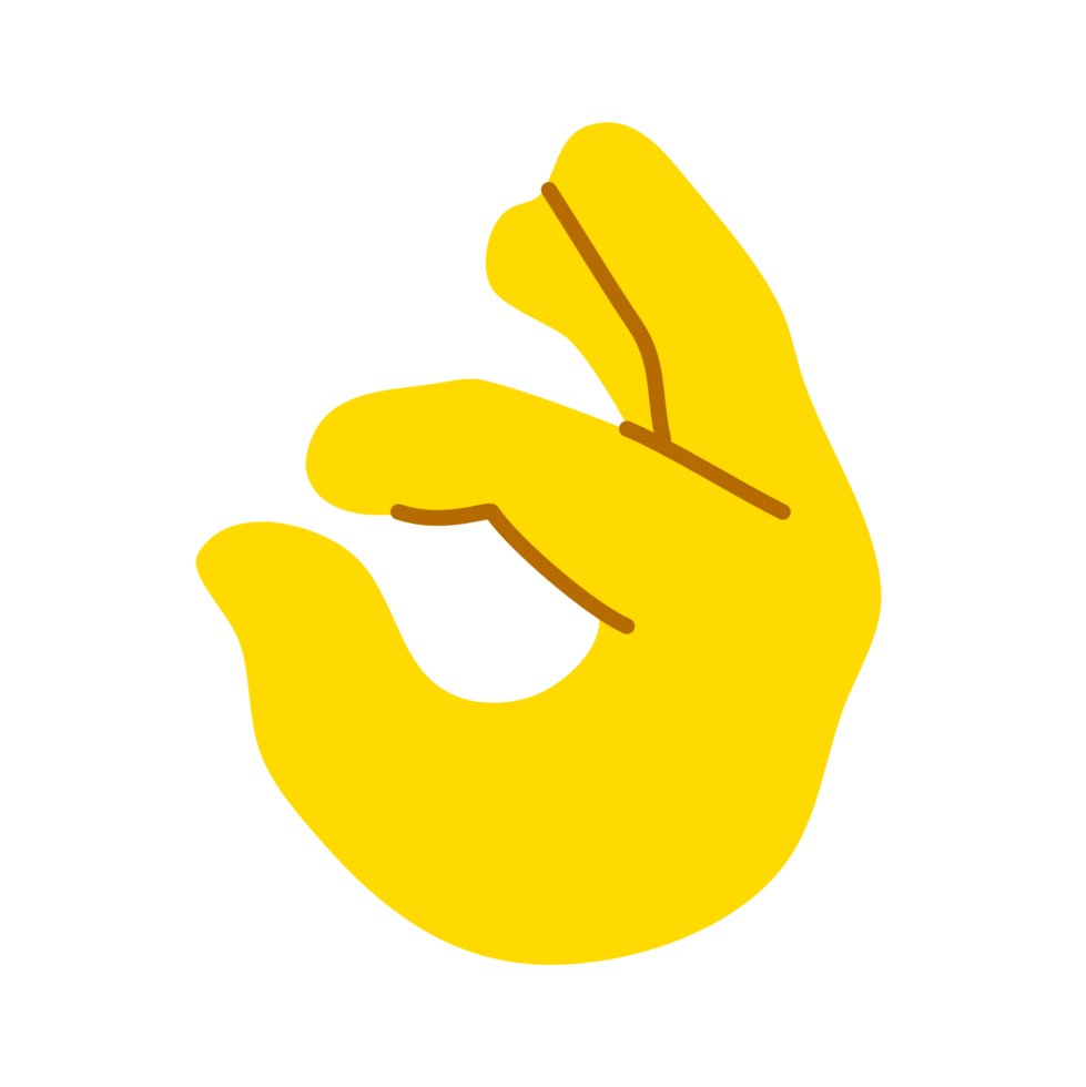 mano amarilla que muestra el símbolo png
