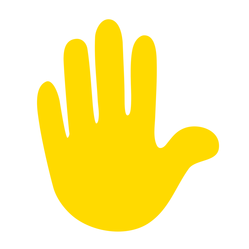 gelbe Hand, die das Symbol png zeigt