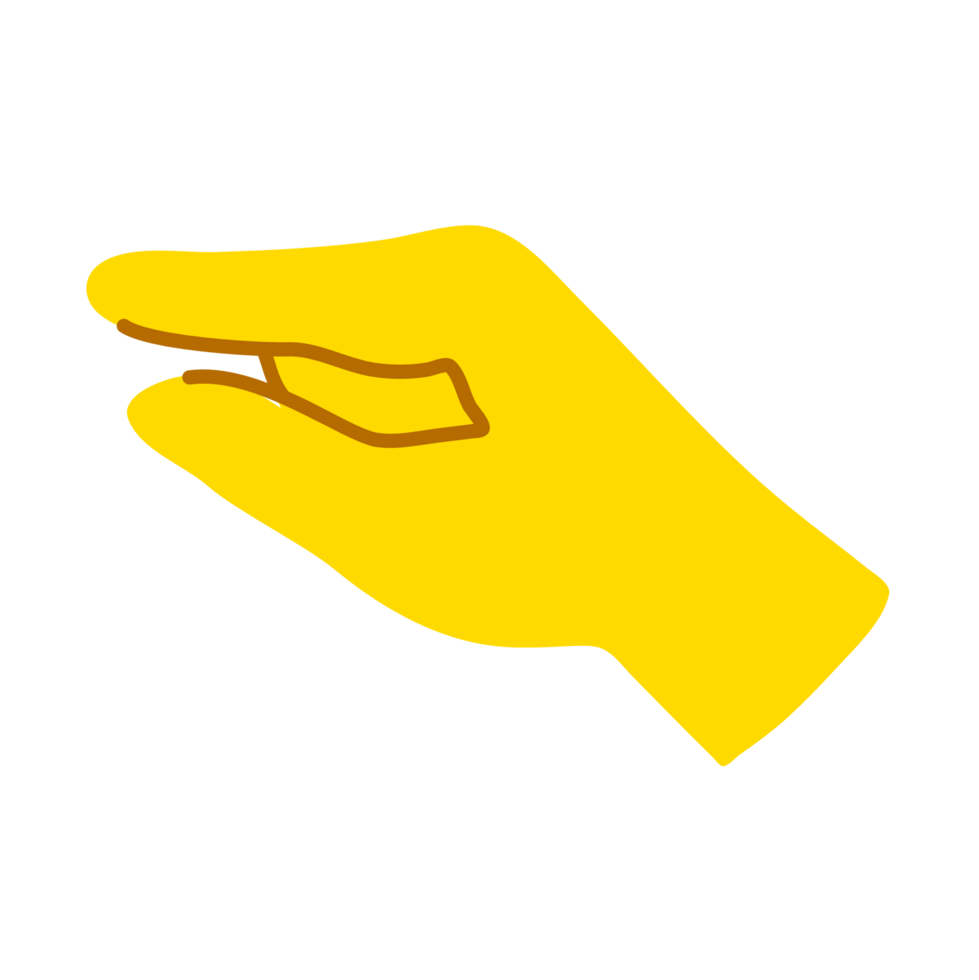 gelbe Hand, die das Symbol png zeigt