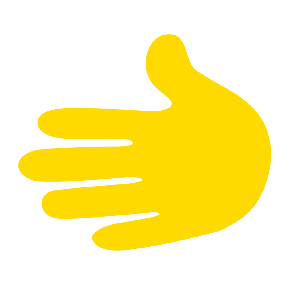 Yellow hand showing symbol PNG