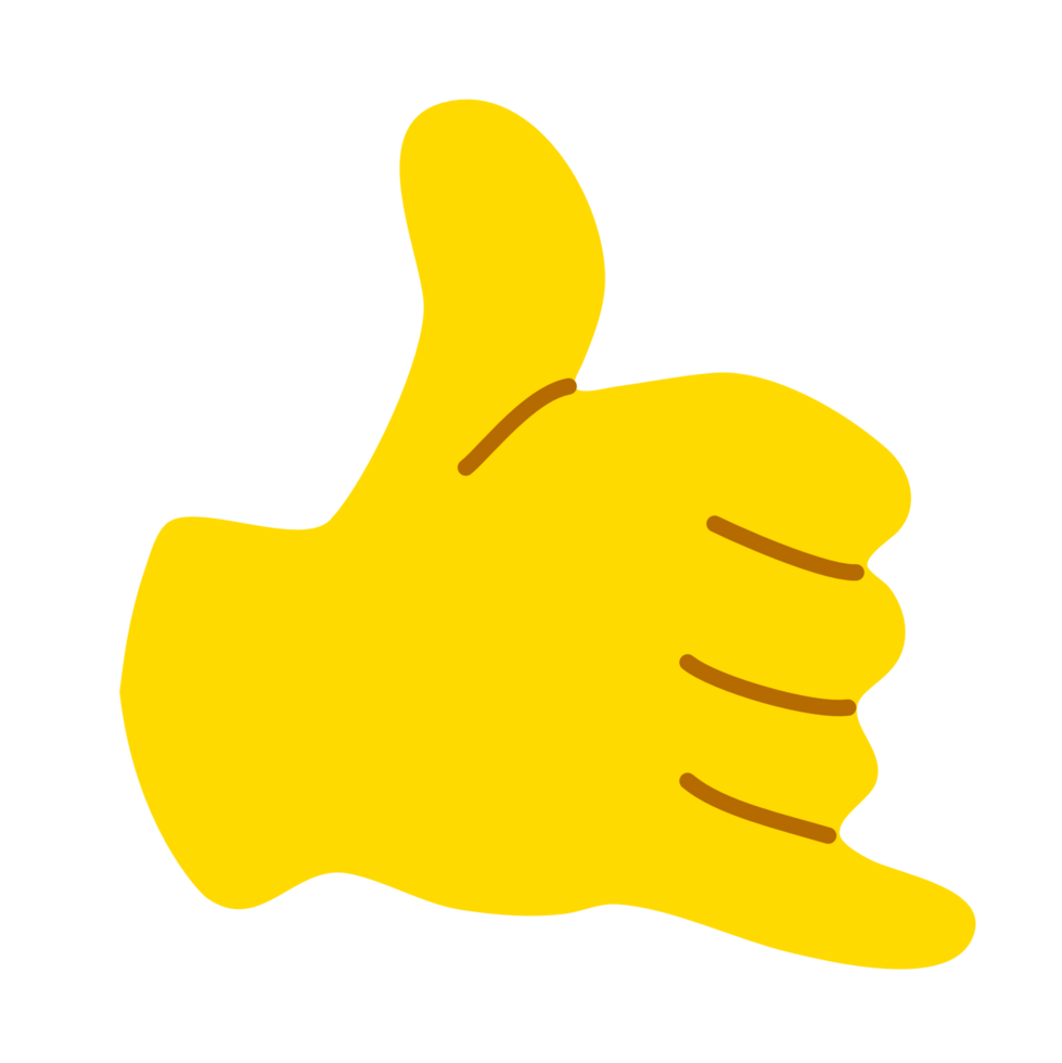 Yellow hand showing symbol PNG