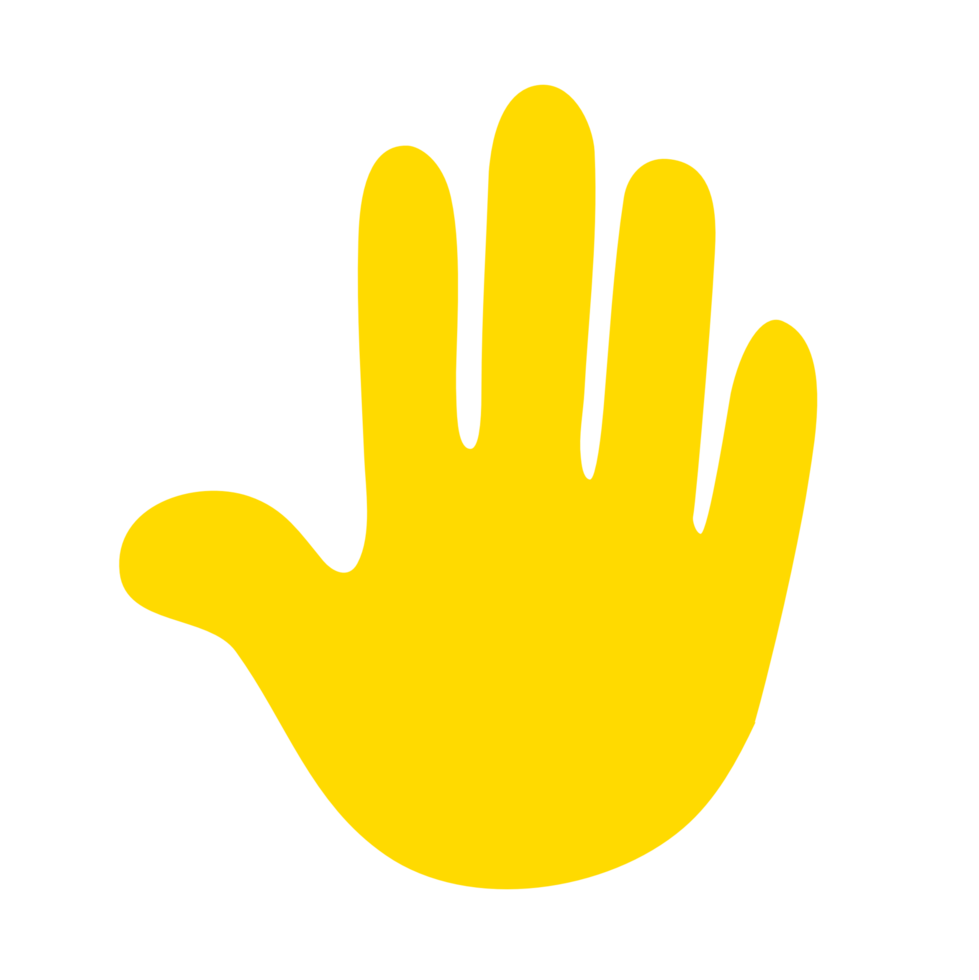 Yellow hand showing symbol PNG