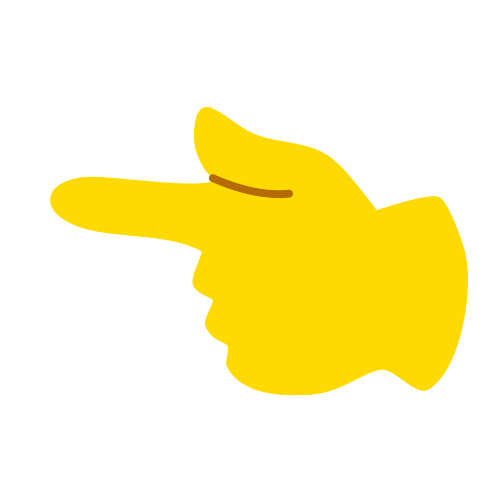Yellow hand showing symbol PNG
