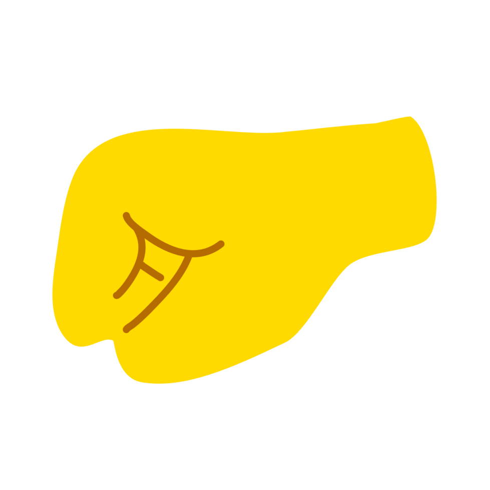 Yellow hand showing symbol PNG