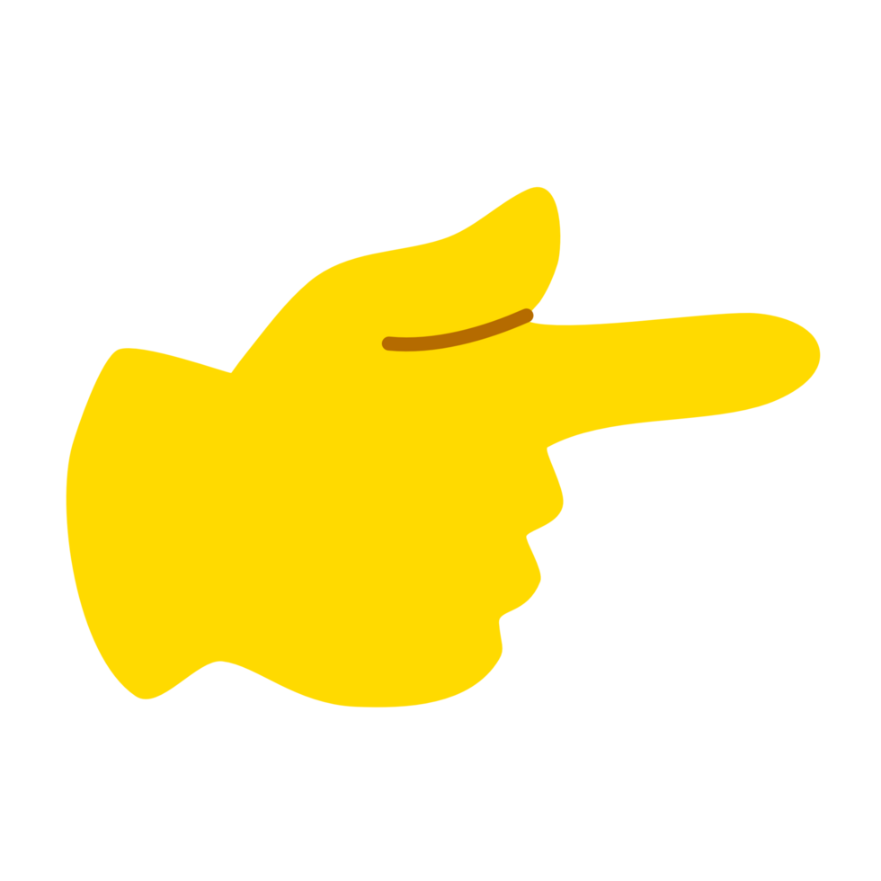 Yellow hand showing symbol PNG