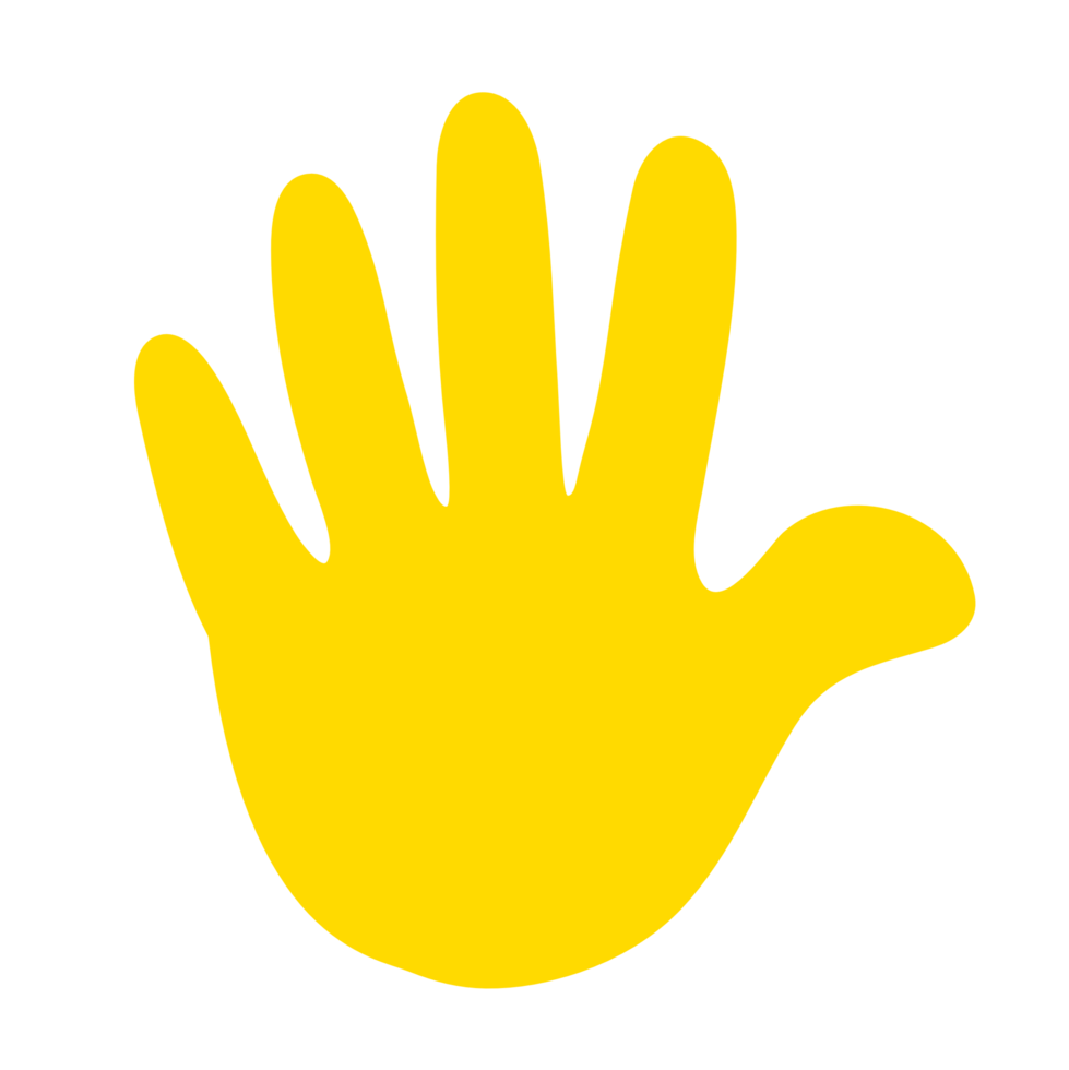 Yellow hand showing symbol PNG