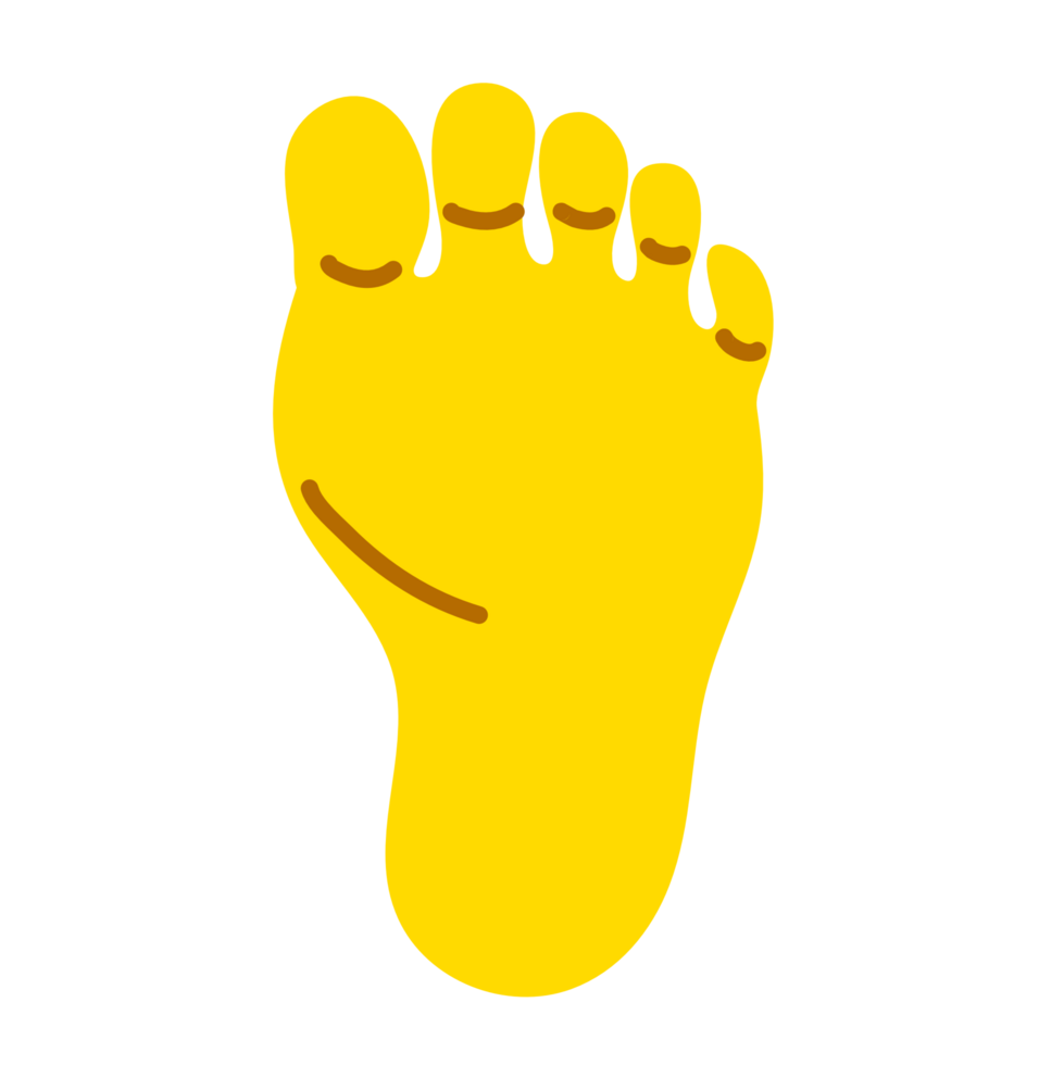 One side of the yellow sole of the foot PNG file