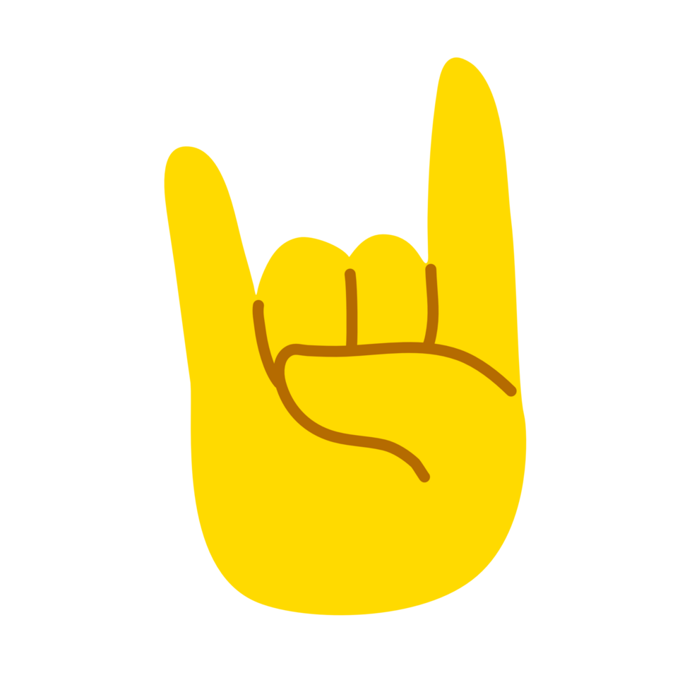 Yellow hand showing symbol PNG