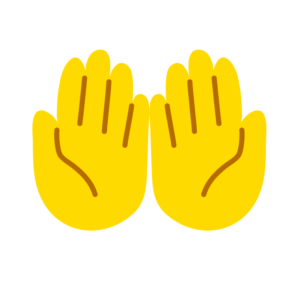 gul hand som visar symbol png