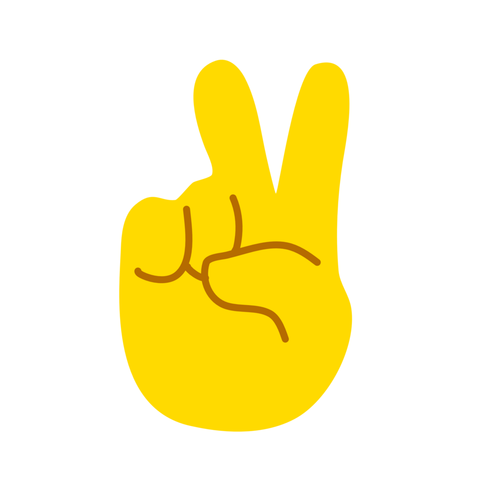 Yellow hand showing symbol PNG