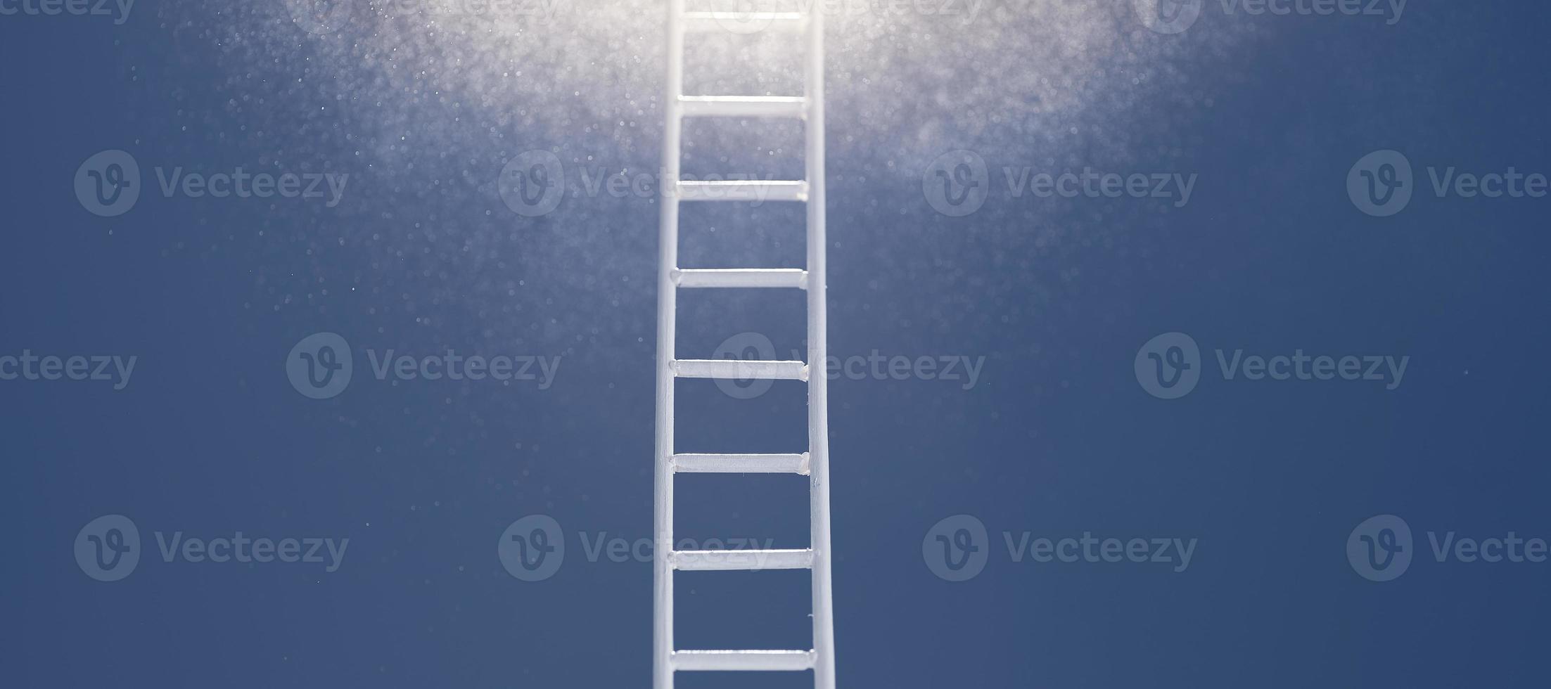 Way to success concept. Stairs up to the light. photo