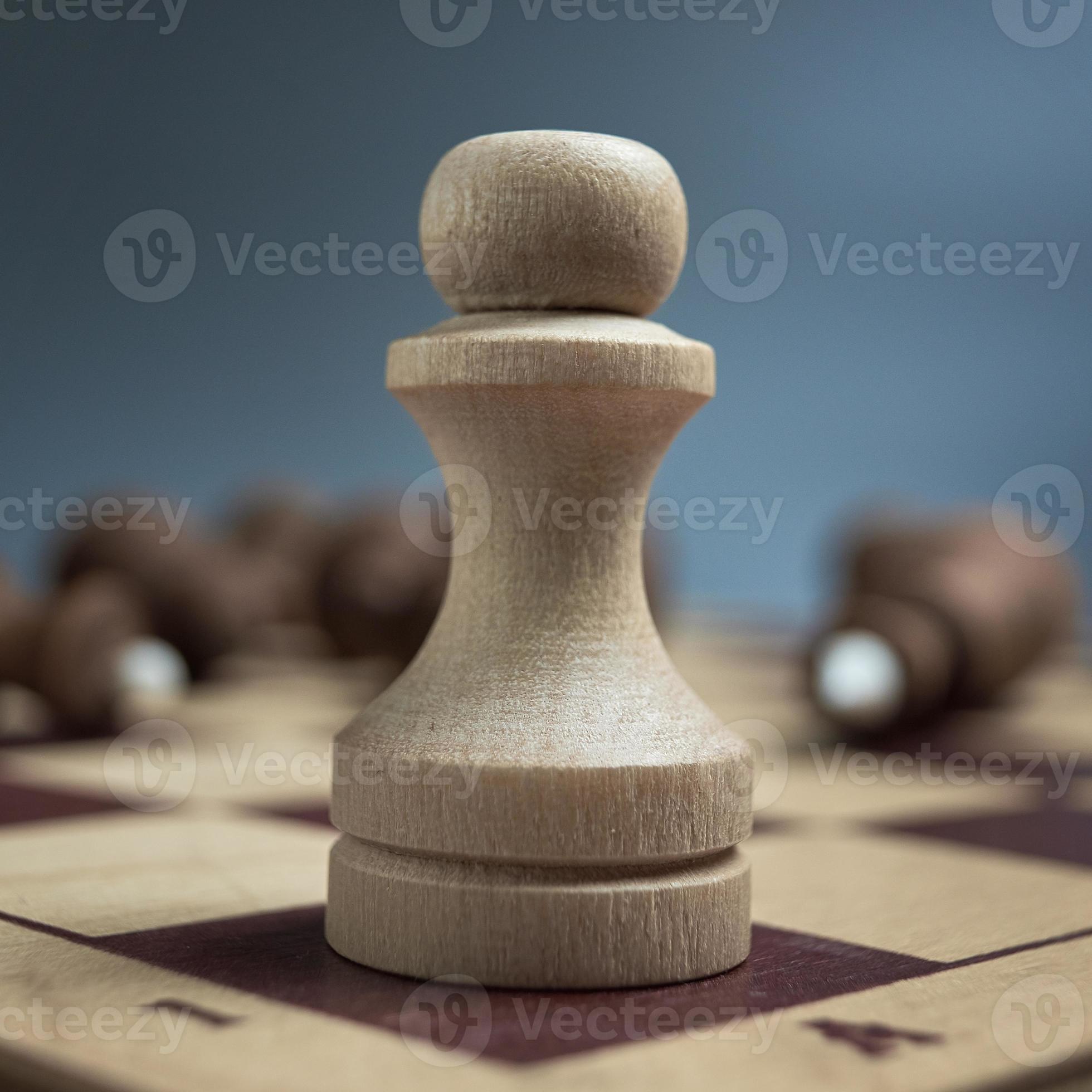 Concept of a victory and loss. The victory of white chess pieces over