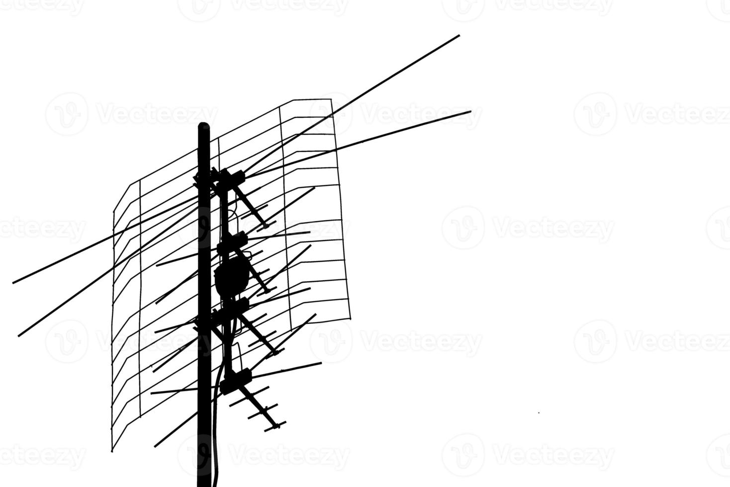 Indoor tv loop antenna isolated on white background. Photo with copy space.