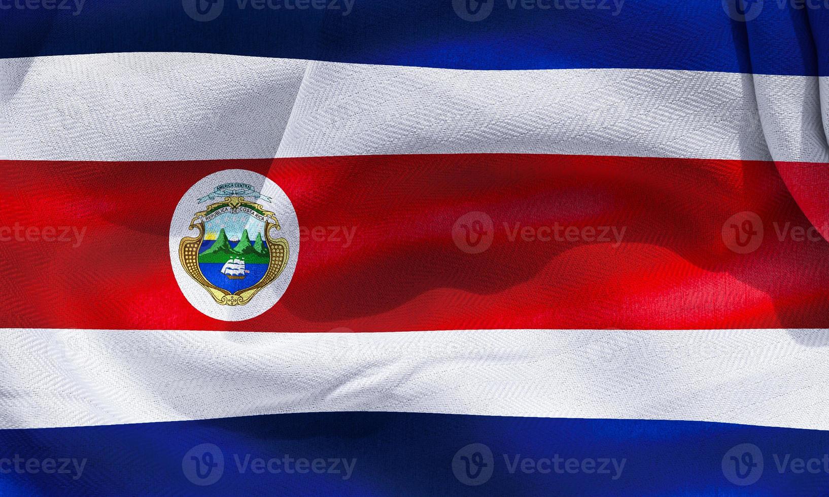 bandera de costa rica - bandera de tela ondeante realista foto