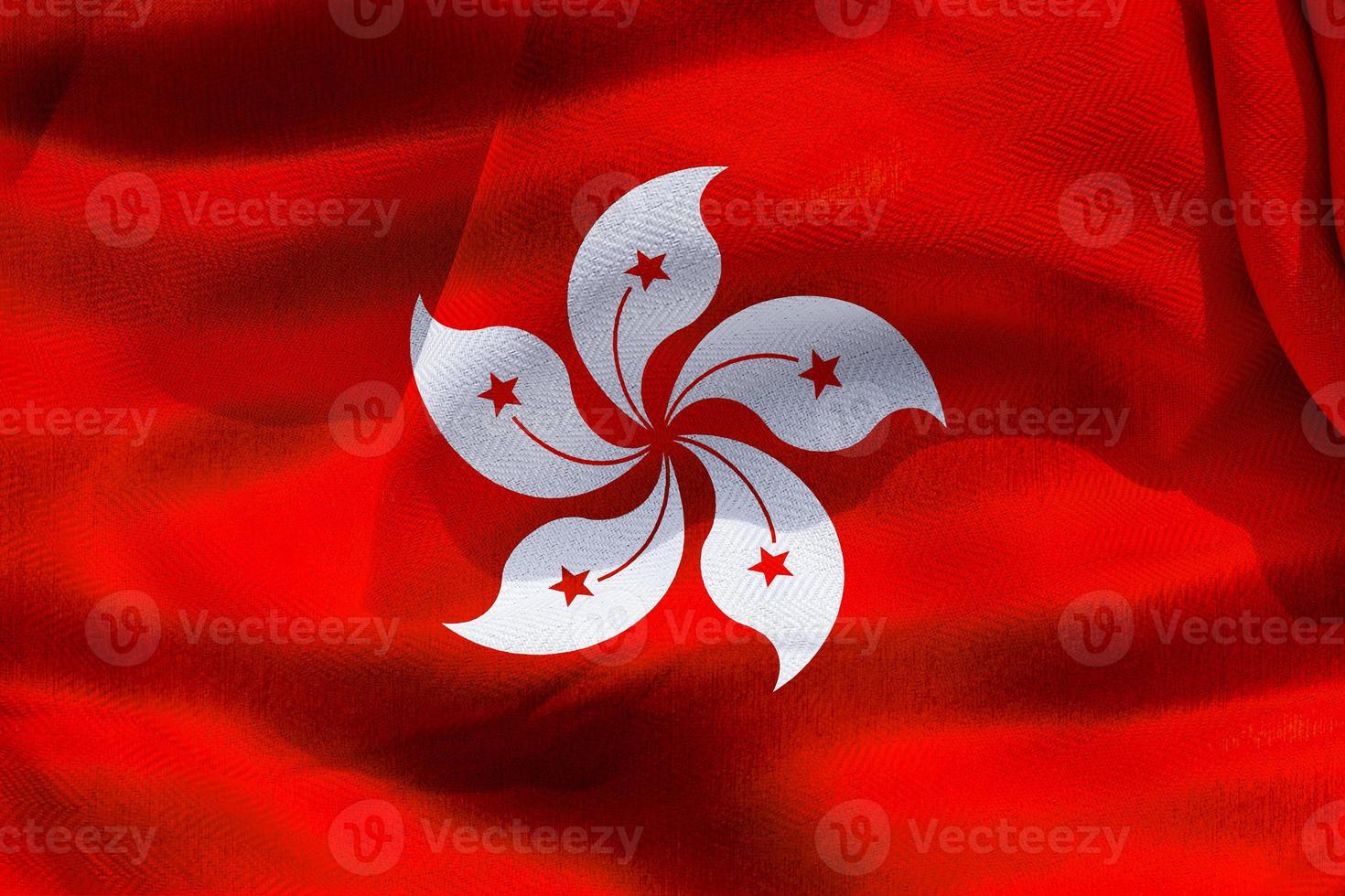 Hong Kong flag - realistic waving fabric flag photo