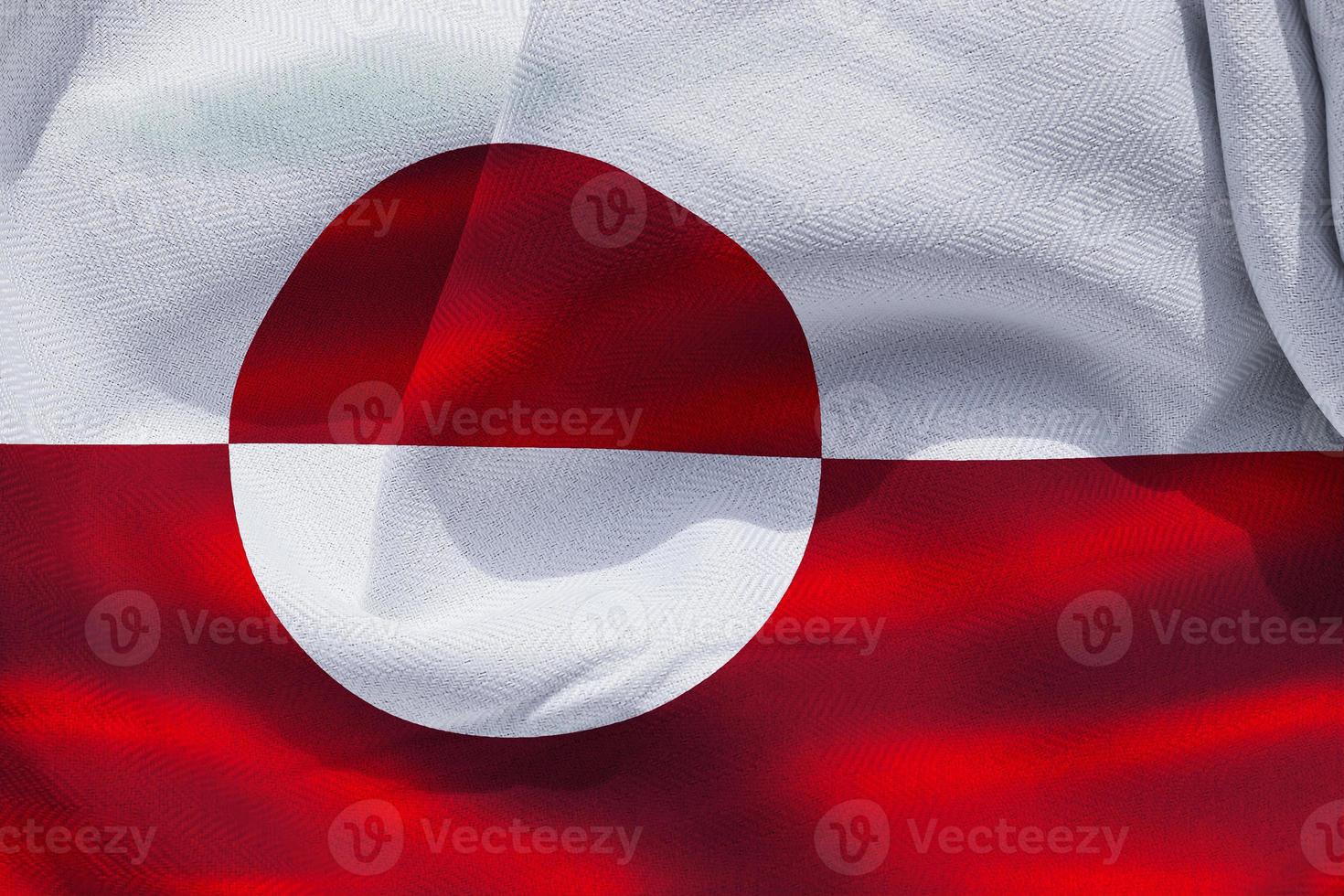 Greenland flag - realistic waving fabric flag photo