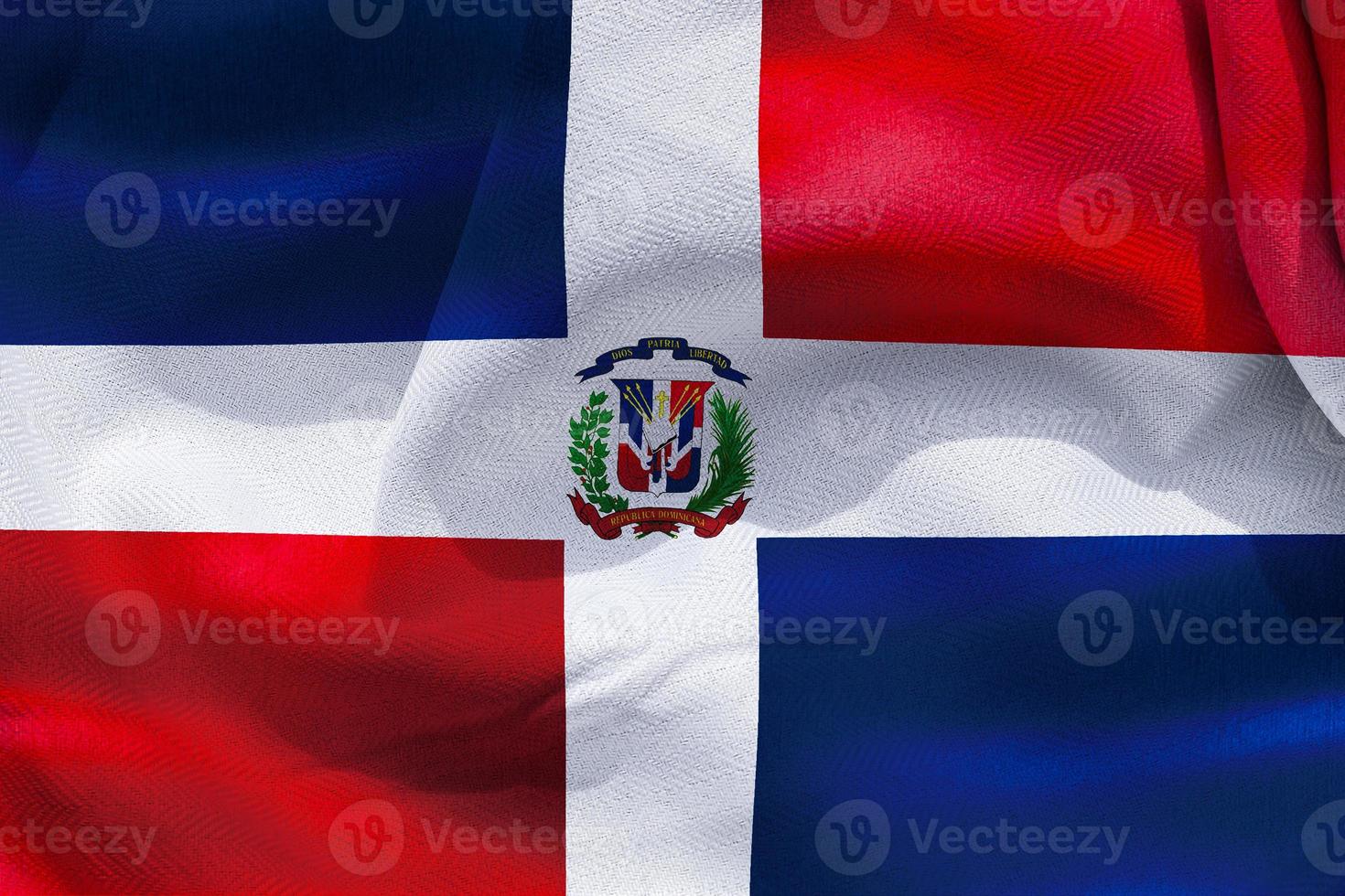 Dominican Republic flag - realistic waving fabric flag photo