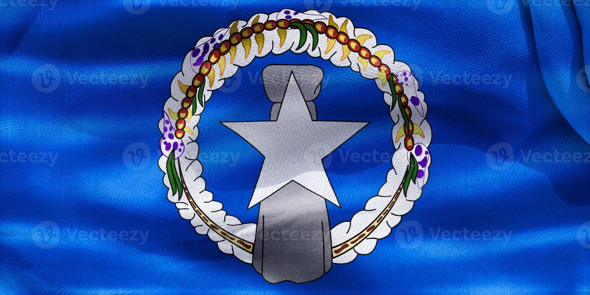 3D-Illustration of a Mariana Islands flag - realistic waving fabric flag photo