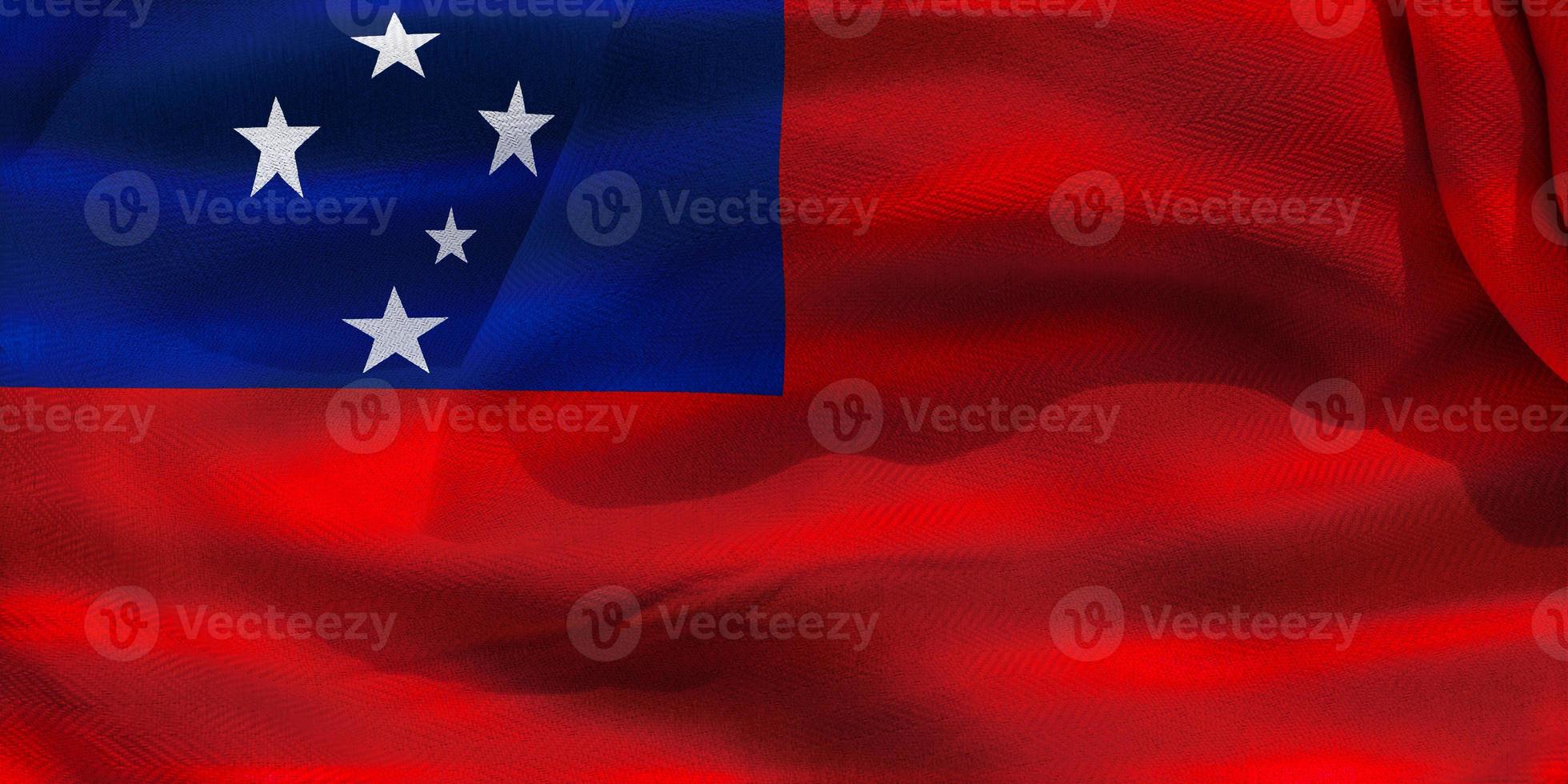 3D-Illustration of a Samoa flag - realistic waving fabric flag photo