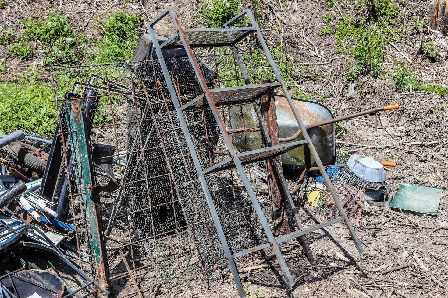 Environmental pollution found at a street where someone dumped its rubbish photo