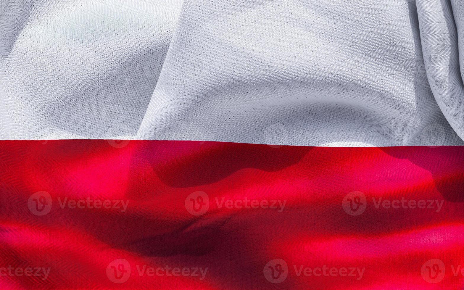 3D-Illustration of a Poland flag - realistic waving fabric flag photo